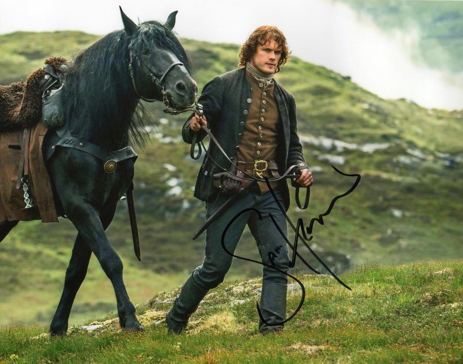 SAM HEUGHAN - OUTLANDER AUTOGRAPHED SIGNED A4 PP POSTER Photo Poster painting PRINT 10