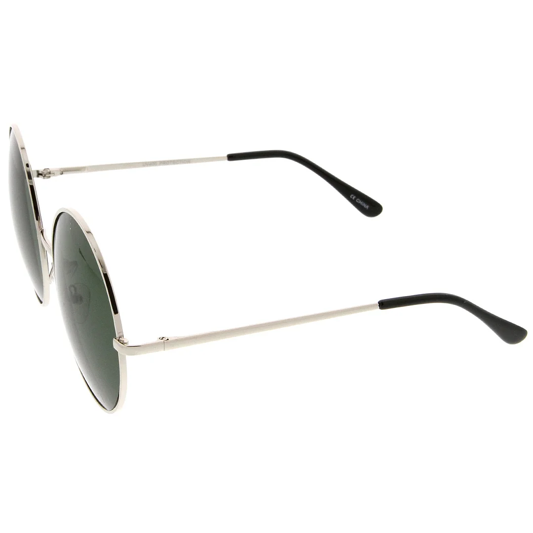 Super Large Oversize Slim Temple Round glasses 61mm