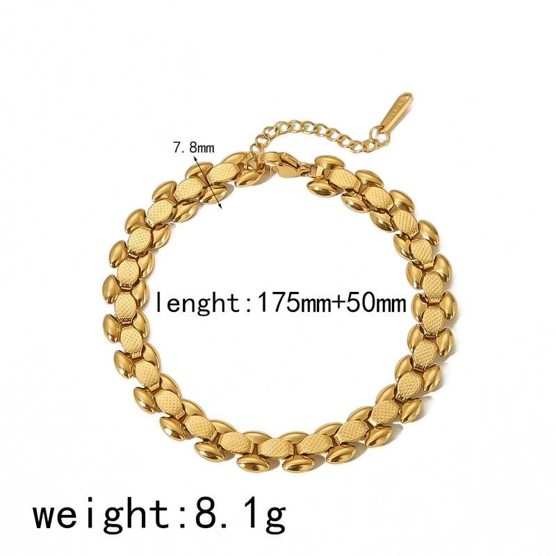 Cool Style IG Style Geometric 304 Stainless Steel 18K Gold Plated Bracelets In Bulk