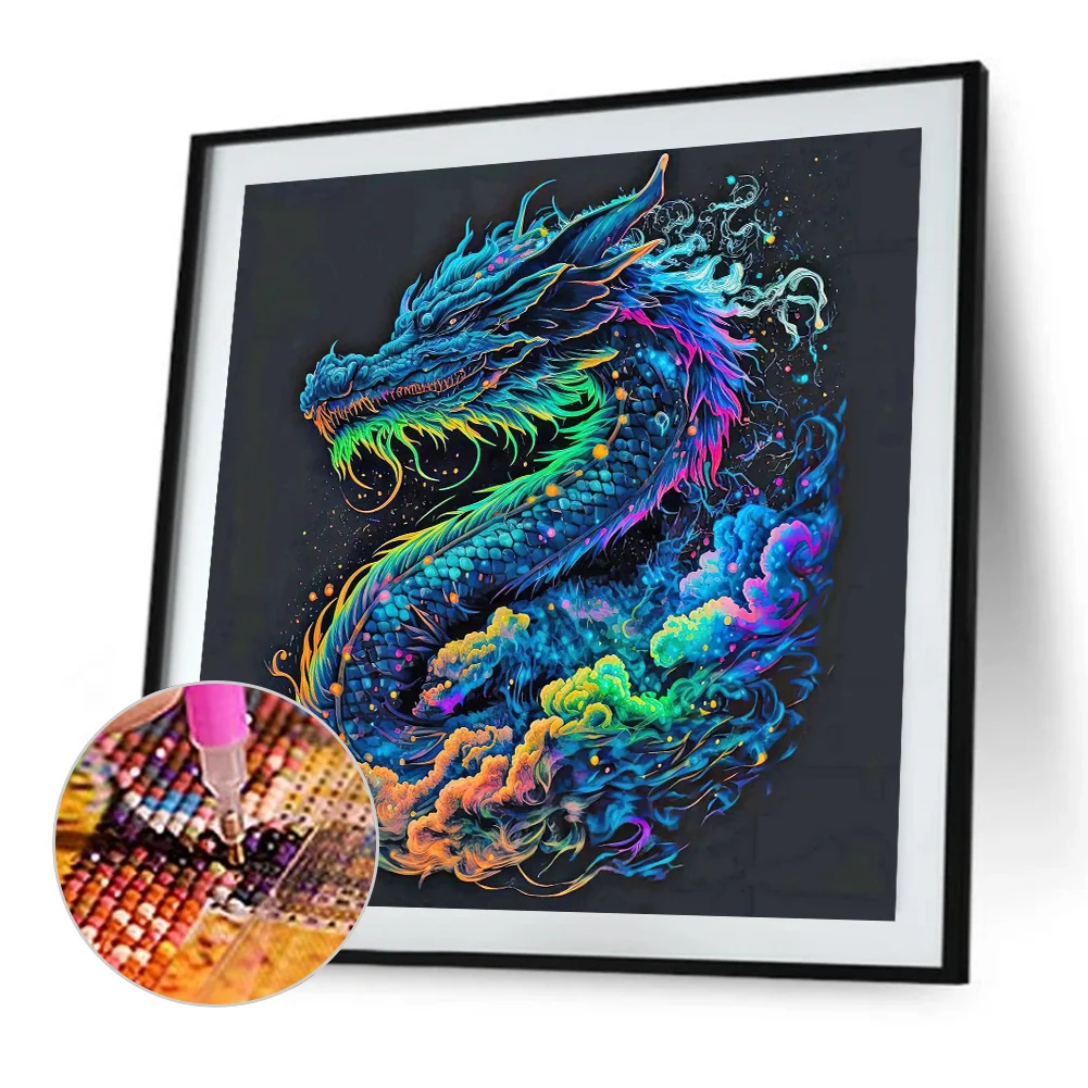 Diamond Painting - Full Round Drill - Dragon(Canvas|30*30cm)