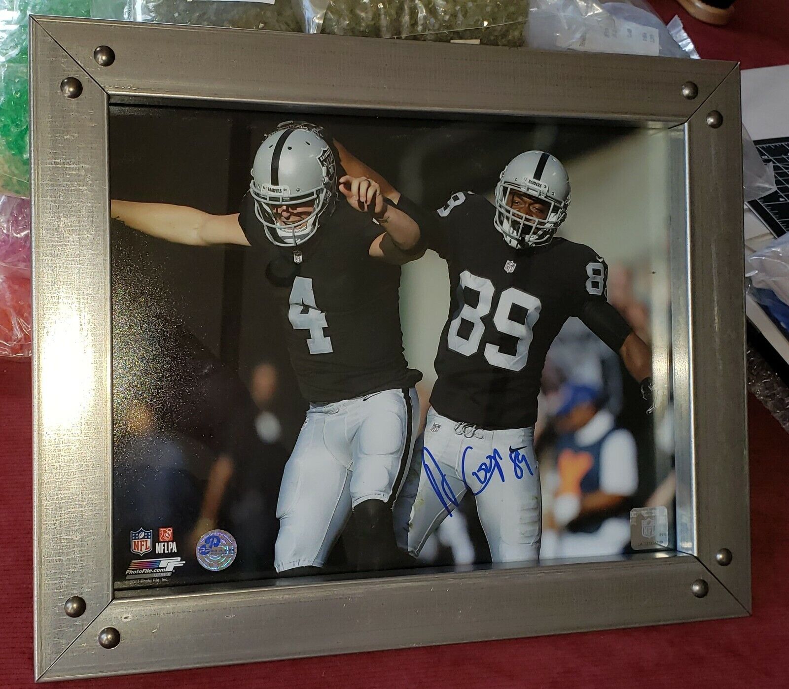 Metal Framed Amari Cooper Signed Raiders 11x14 Photo Poster painting Oakland Raiders PP Hologram