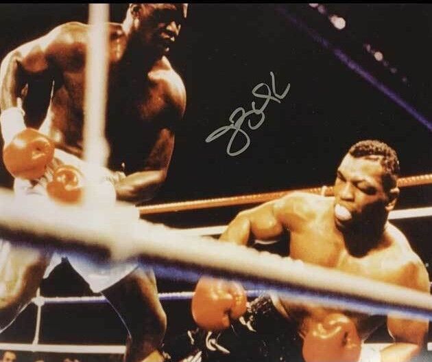 JAMES BUSTER DOUGLAS WORLD CHAMPION SIGNED BOXING KO Photo Poster painting v TYSON COA PROOF