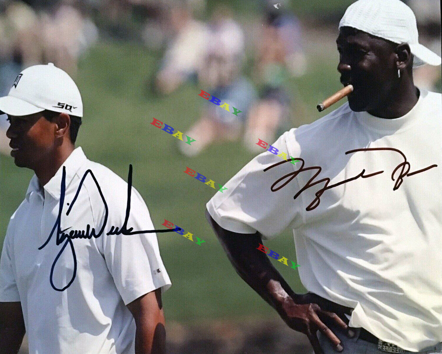 MICHAEL JORDAN TIGER WOODS Signed Autographed 8x10 Photo Poster painting Reprint