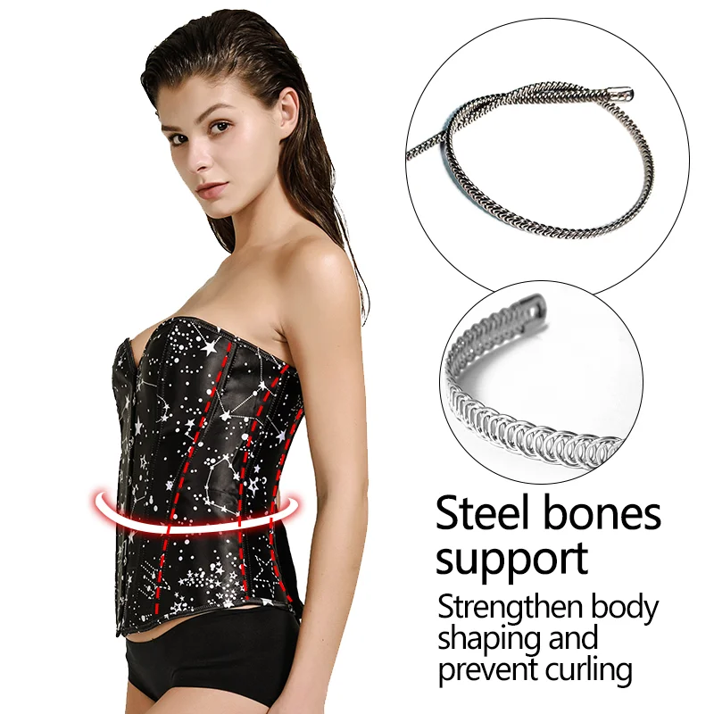 Billionm Womens Corset Steampunk Gothic Plus Size Sexy Lingerie Floral Lace Up Boned Overbust Bustier Top