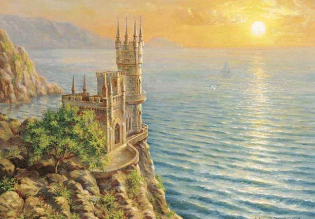 

Swallow’s Nest Castle Sunset – Paint By Numbers - 40*50CM, 501 Original