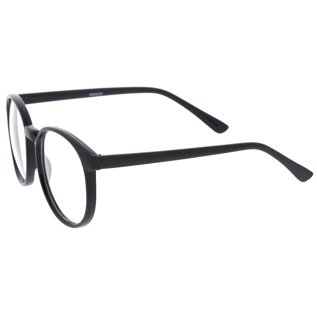 Classic P3 Horn Rimmed Clear Lens Round Eyeglasses 53mm