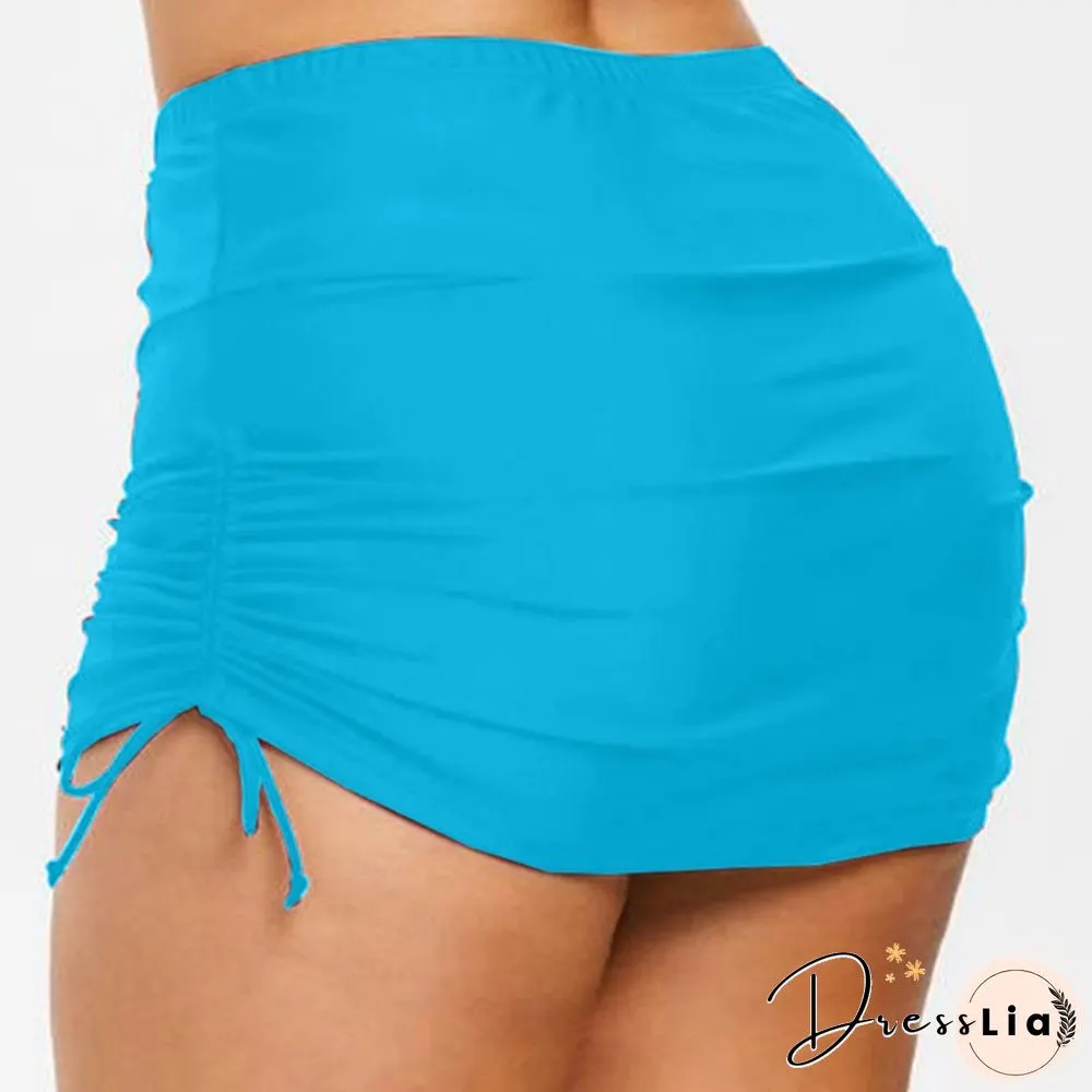 New Women S-3L Swimsuit Bottom Summer Swim Short Skirt Casual Tankini Mini Skirt Swimwear Bikini Bottoms Solid Color Short Skirts
