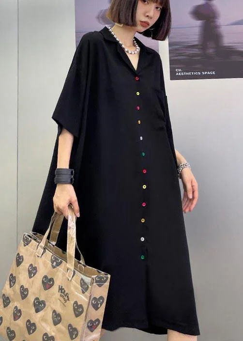 Unique Black Pockets Peter Pan Collar Summer Dress