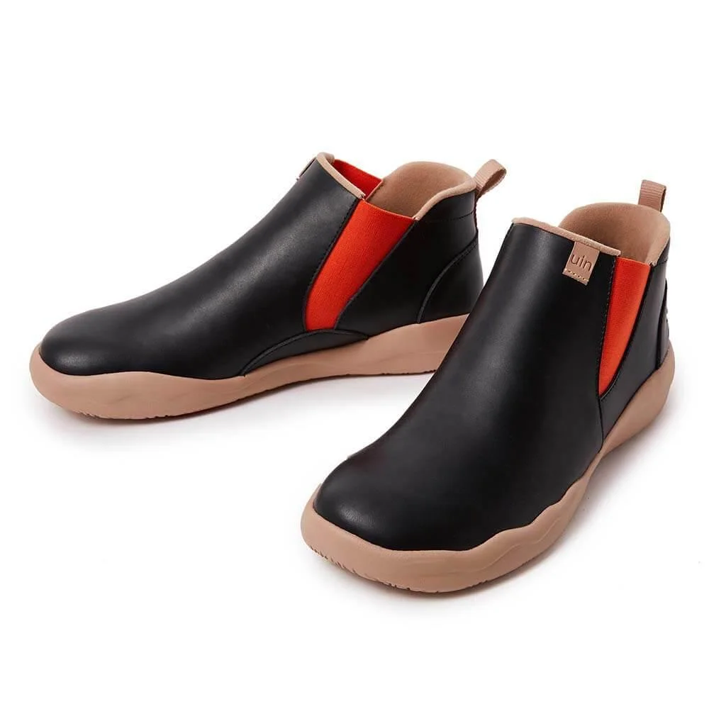 Granada Black Split Leather Boots Women