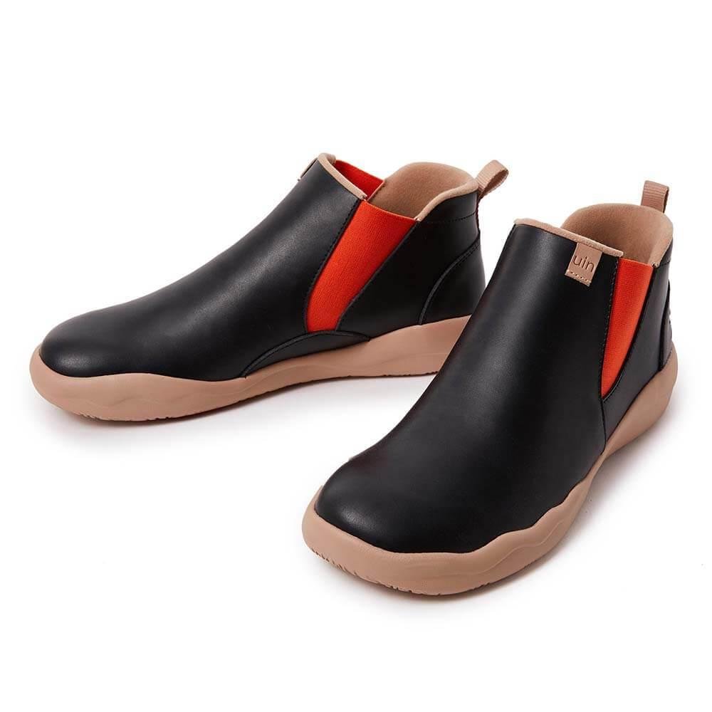 Granada Black Split Leather Boots Women