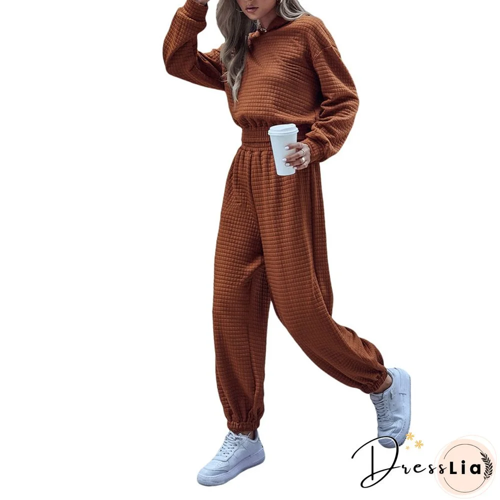 Tracksuits Womens Hoodies Two Piece Set Long Sleeve Sweatshirts Pants Sets Female Casual Solid Color Suits Y2K Autumn