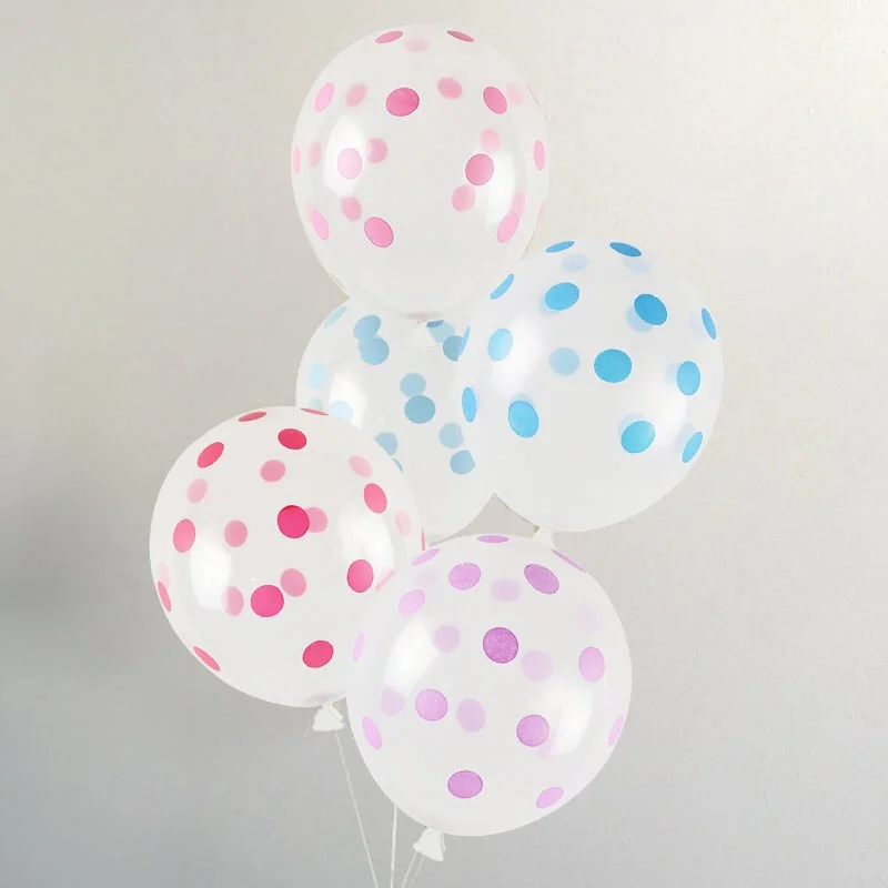 10pcs 12inch Latex Transparent Balloons Polka Dot Colored Wedding Birthday Party Balloons Decoration Globos Air Balls Baloons