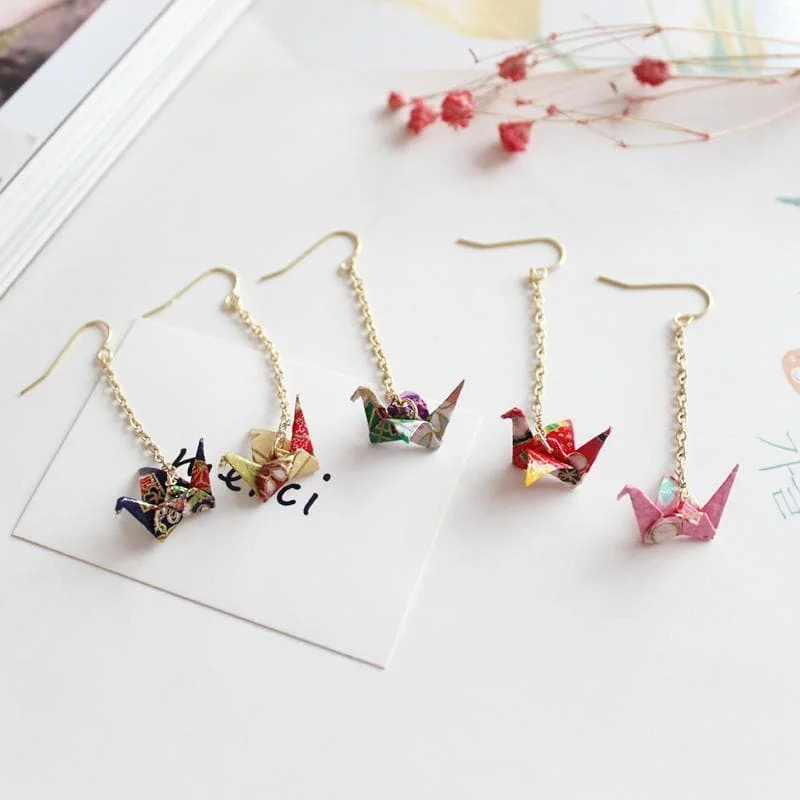 6 Colors Harajuku Paper Crane Earrings SP13757