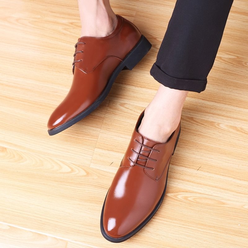 Yengm Shoes Men's Breathable Black Soft Leather Soft Bottom Spring And Autumn Best Man Men's Business Formal Wear Casual Shoes