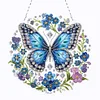 (Upgrade Size)DIY Double Sided Effect Diamond Painting Hanging Pendant Kit (Flower Butterfly)