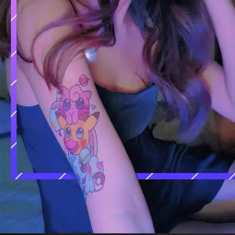Japanese Cartoon Tattoo Stickers Female Anime Waterproof Cute Sexy Fashion Art Fake Tattoos Lasting Flower Arm Temporary Tattoos