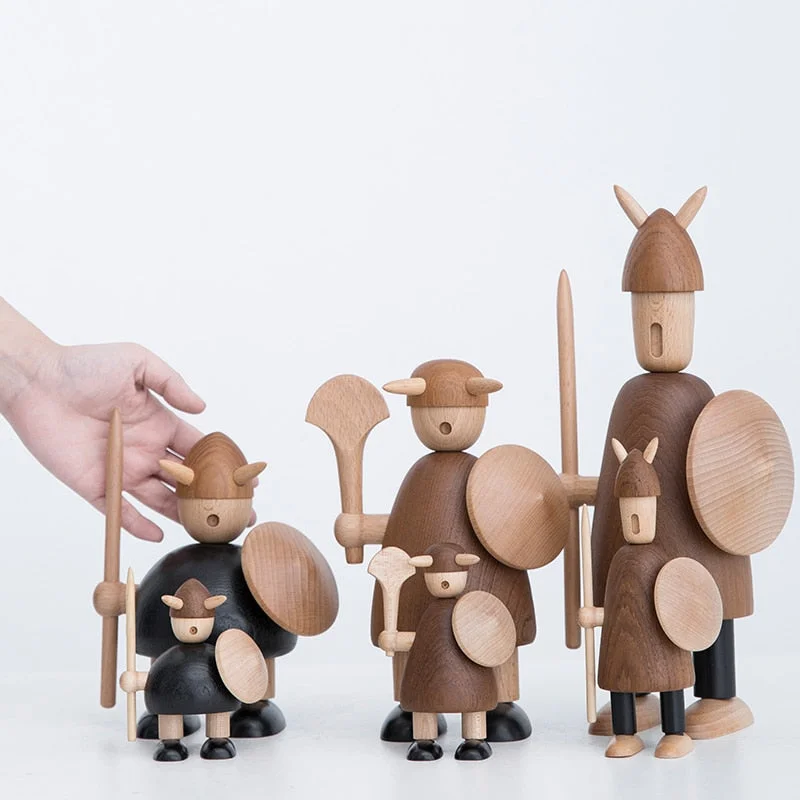 Original Wood Carving Vikings Home Decoration as for Creative Christmas Birthday Gift to Decor Interior Living Room  Figurines