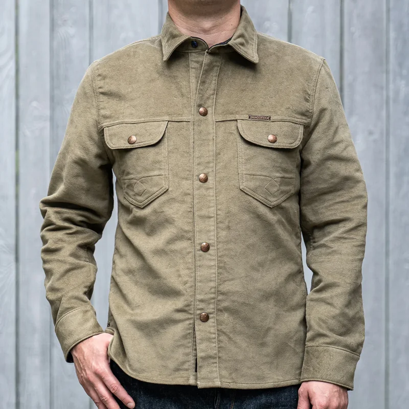 Versatile Olive Heavy Chino Shirt Jacket