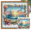 (Multi-Style) Love Shell Beach-11CT Stamped Cross Stitch 40*40cm/45*45cm tapestrymarket
