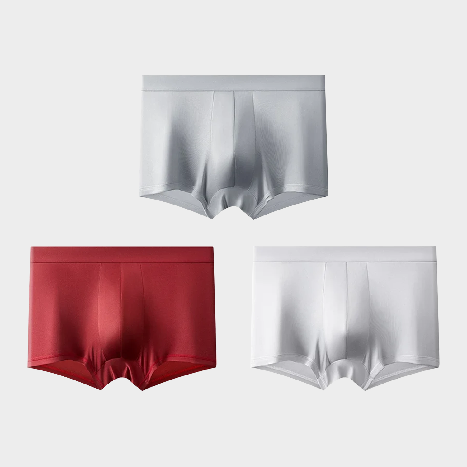 Men's 100 Silk Trunk Underwear Elasticated Mid Waist 3-Pack REAL SILK LIFE