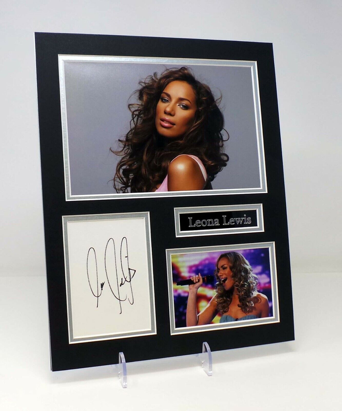 Leona LEWIS Sexy Singer Signed Mounted Photo Poster painting Display AFTAL RD COA