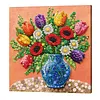 Framed Blue Vase -  DIY Button Art Painting Kit for Creativity DIY Pearl Dot Crafts for Gift Home Wall Decor 30*30CM