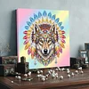 DIY Pearl Painting Wolf for Home Wall Decor with Frame(25x25cm)
