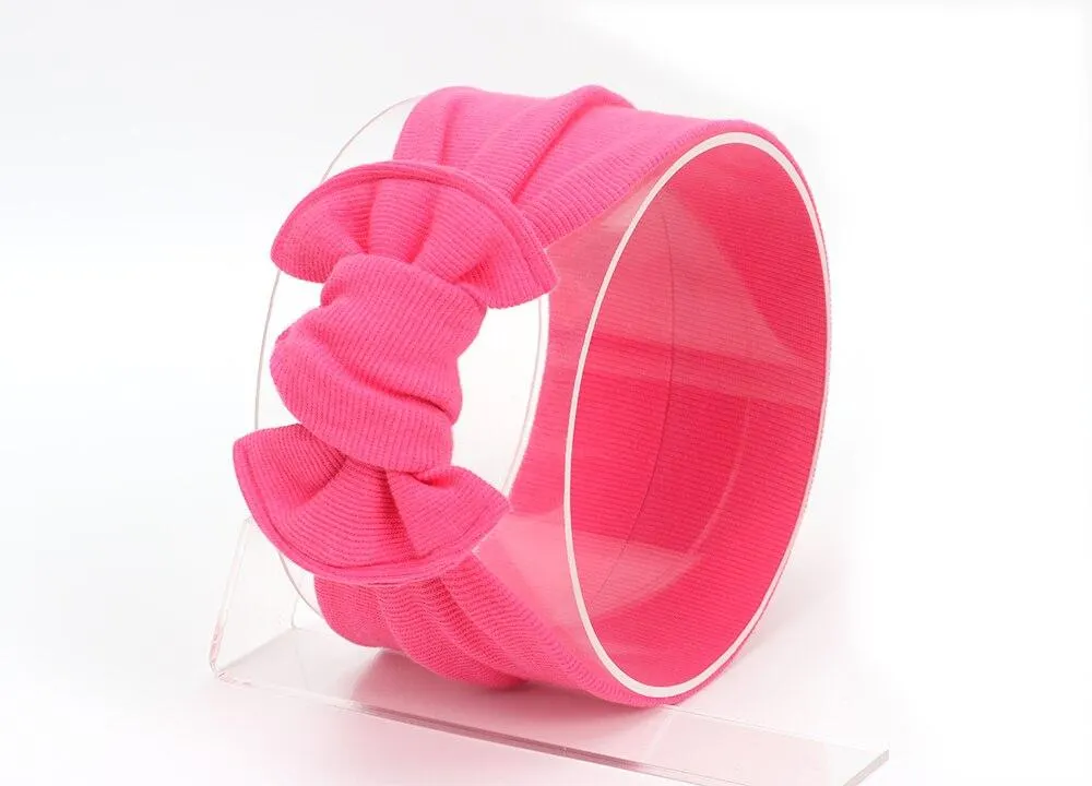 2020 Baby Stuff Accessories Kids Girl Baby Headband Toddler Lace Bow Flower Hair Band Ribbed Solid Headwear Photo Props