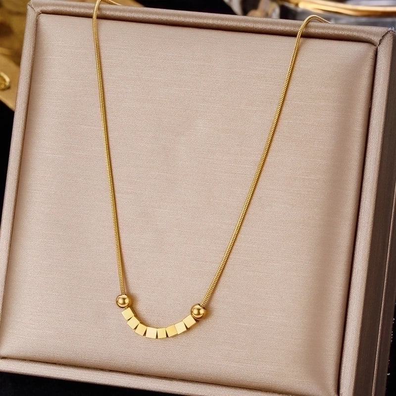 3 Pieces Elegant Minimalist Leaf Four Leaf Clover Insect Stainless Steel Plating Inlay Zircon Pendant Necklace