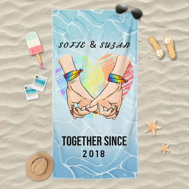 Custom Beach Towel -Together Since-Gift For Couples