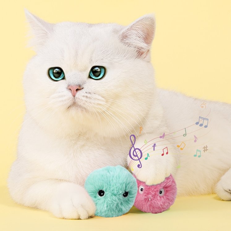 Fluffy Plush Interactive Cat Ball Toys 1