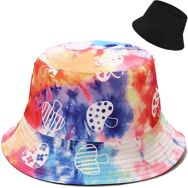 Printed Double-sided Foldable Fisherman Hat Women’s Summer Travel Sunshade Sun Protection Pot Hat For Men
