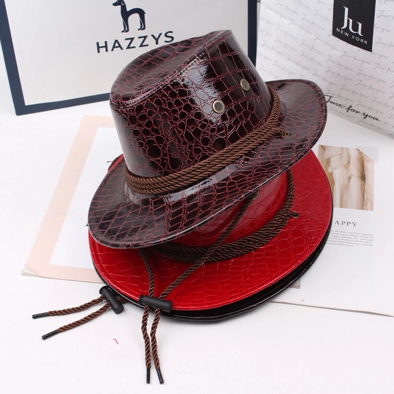 Hat Men’s Spring And Summer Snakeskin Pattern Small Top Hat Women’s Trendy Couple’s Sun Hat Beach Hat Travel Photo Stage Props Hat