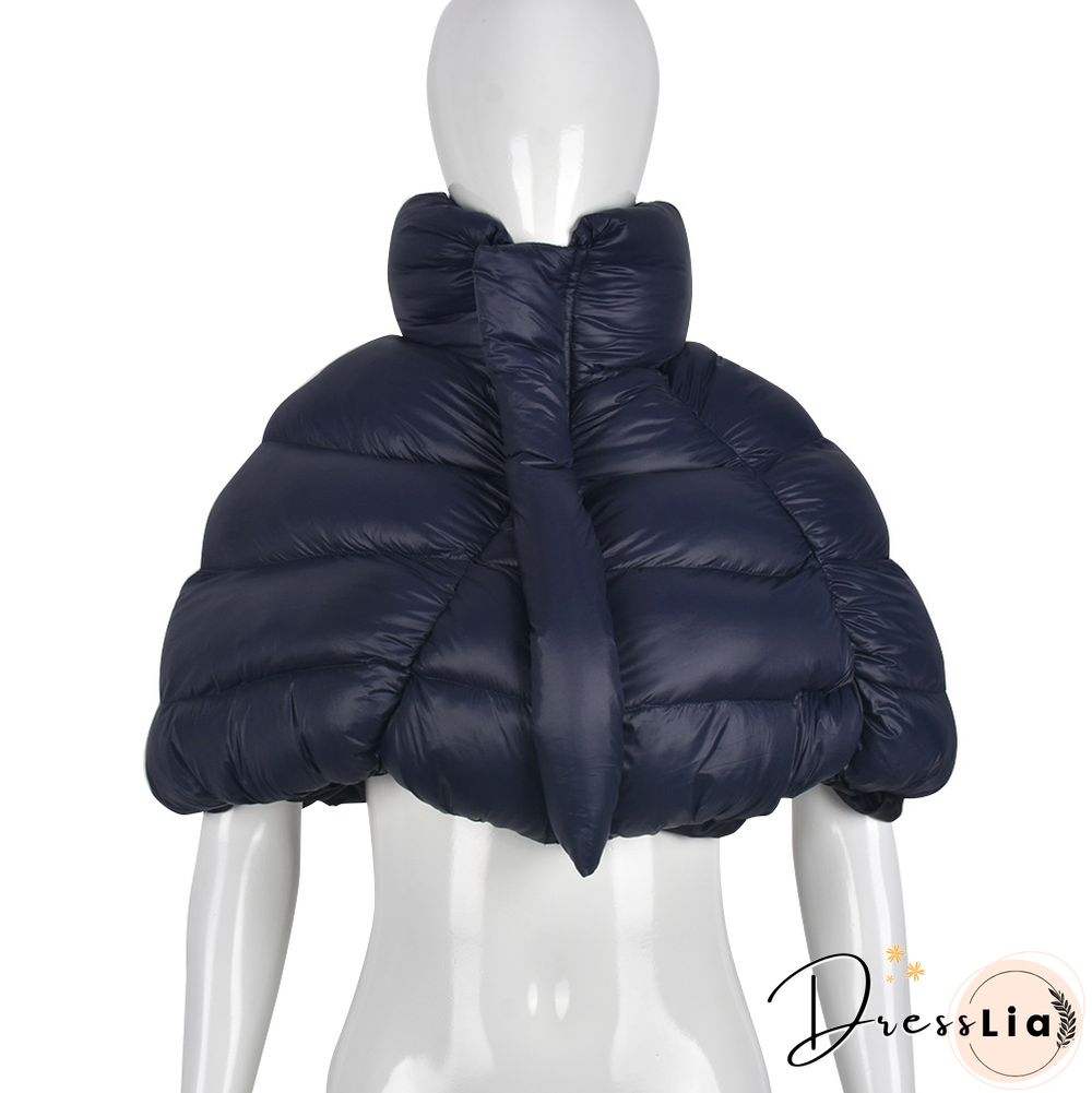 Cotton Padded Zipper Stand Collar Sleeveless Vest Coat