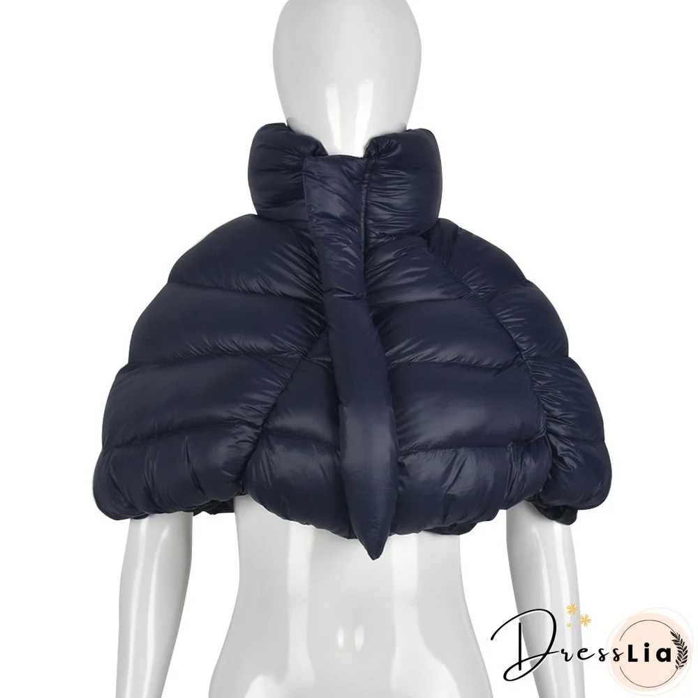 Cotton Padded Zipper Stand Collar Sleeveless Vest Coat