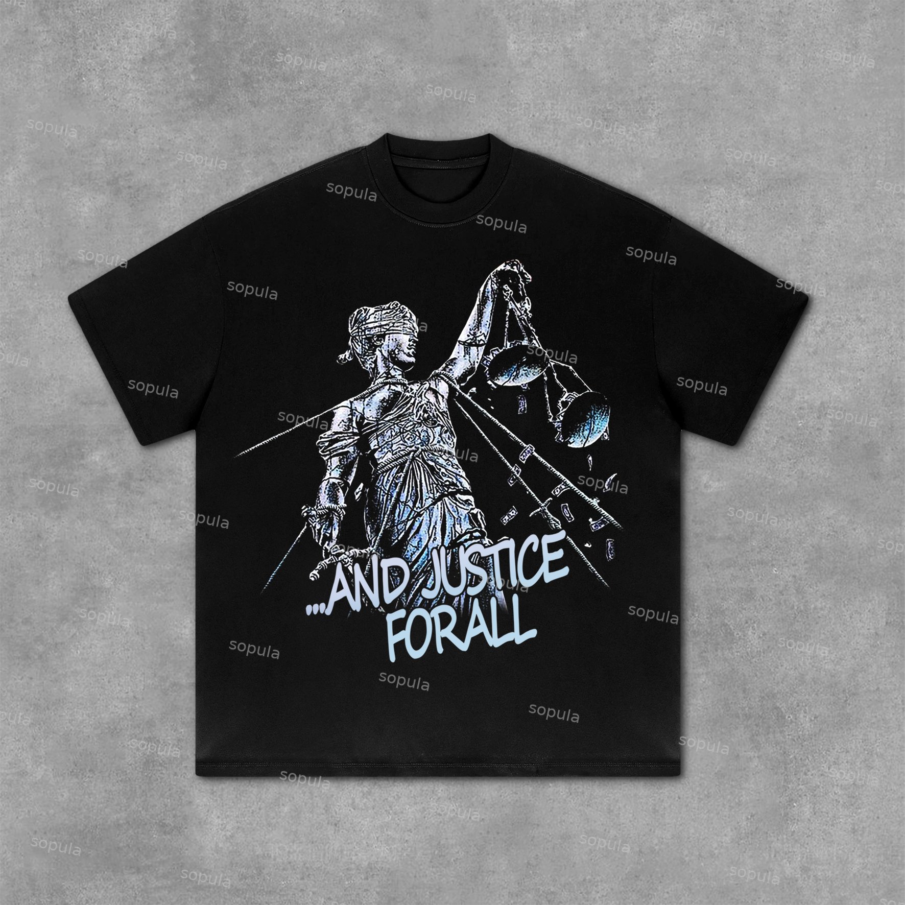 Sopula Ajfa Album Lady Justice Graphic Print Cotton T-Shirt - Sopula ｜Premium Graphic Tees & Graphic Streetwear