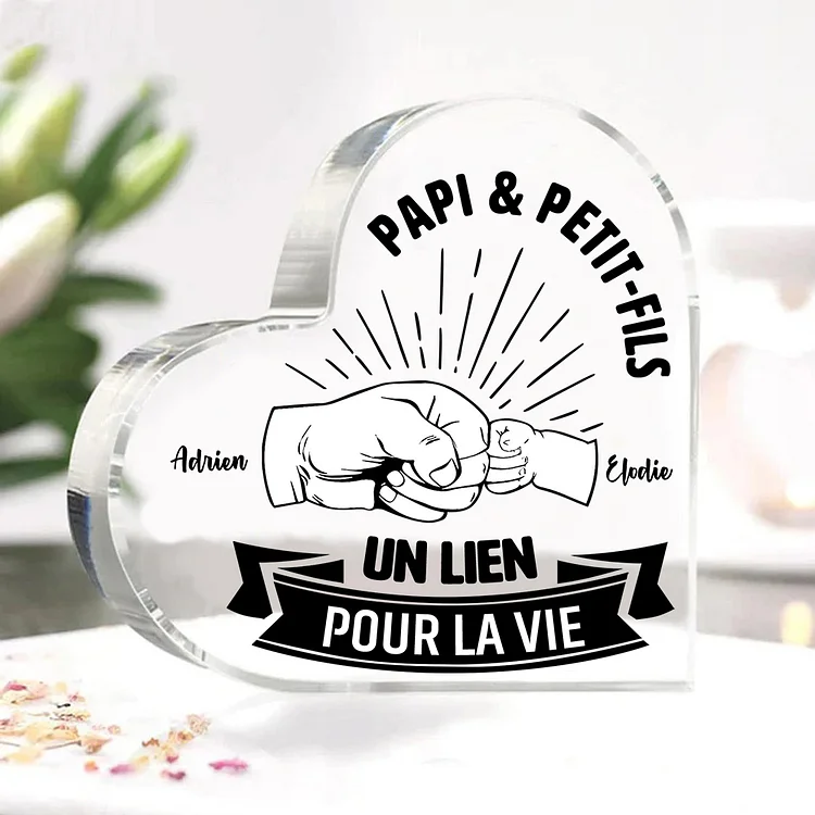 À Ma Meilleure Amie-Plaque Acrylique En Forme De Cœur 2 Prénoms