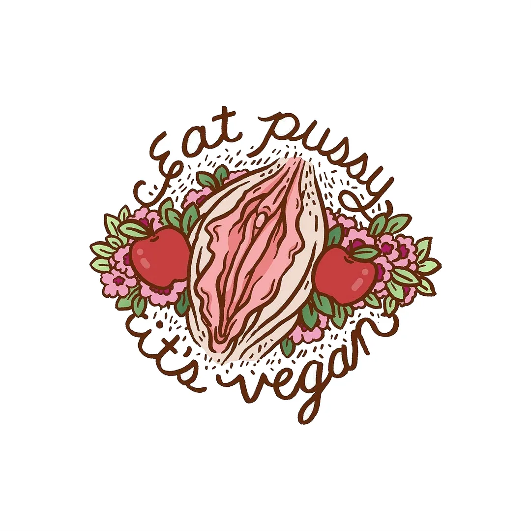 EAT PUSSY WITH VEFAN Garden Graphic White Print T-shirt