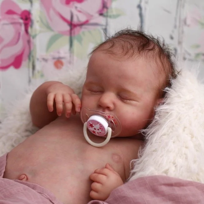 [Heartbeat Dolls]20" Real Looking Lifelike Sleeping Weighted Reborn Baby Girl Doll Set with Clothes and Bottle Rebornartdoll® RSAW-Rebornartdoll®