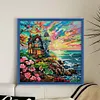 Lighthouse By Sea-11CT Stamped Cross Stitch 55*55cm/21.65*21.65in tapestrymarket
