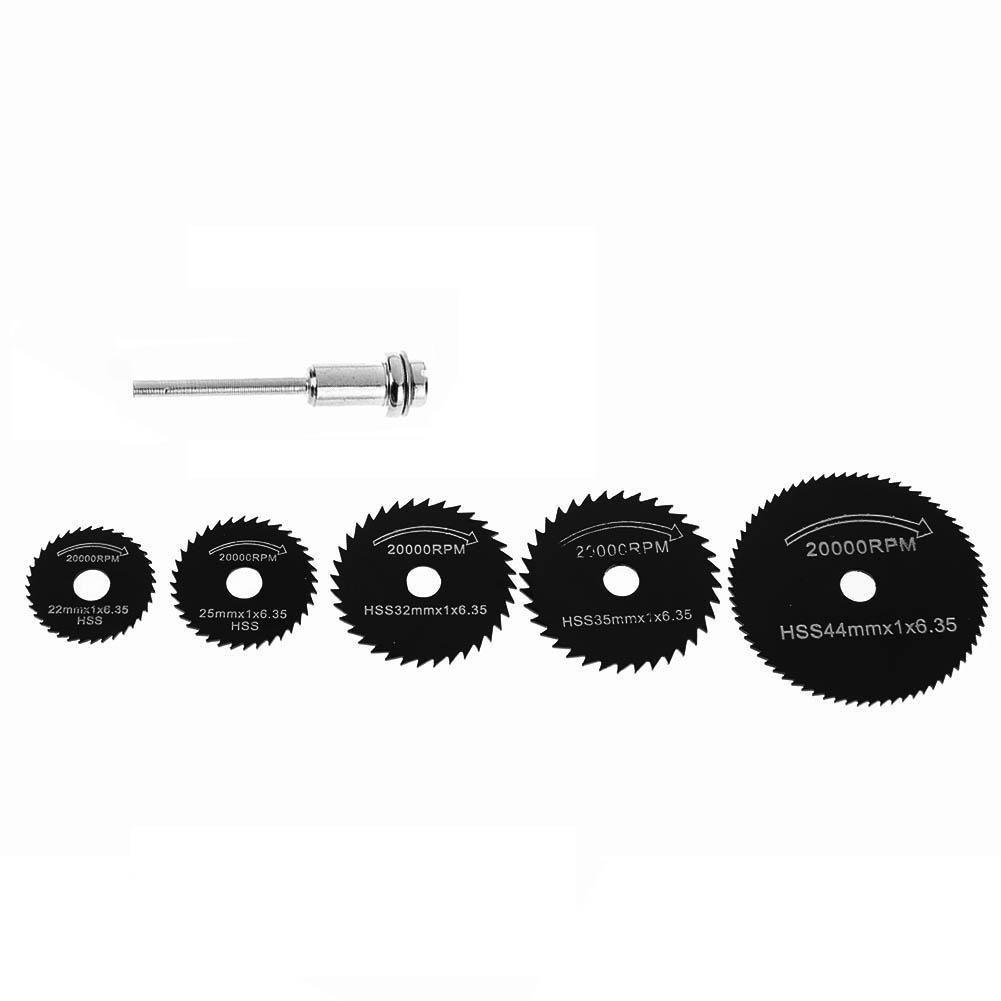 

6pcs/Set Mini Circular HSS Saw Blades Tool Cutting Disc for Cutoff Machine, Black, 501 Original