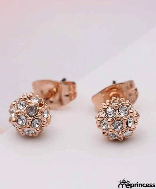 Gold Jewelry Crystal Earrings