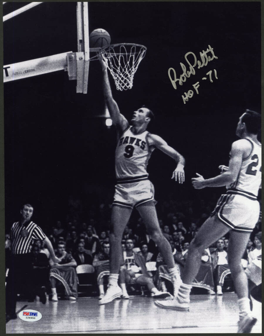 Bob Pettit SIGNED 11x14 Photo Poster painting + HOF 71 St. Louis Hawks PSA/DNA AUTOGRAPHED