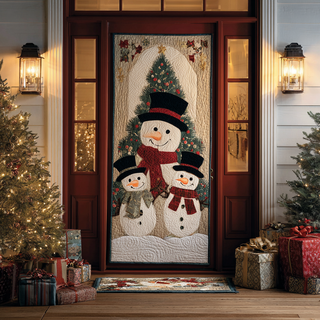 Joyful Snowman Quilted Door Cover NCU0DK10933