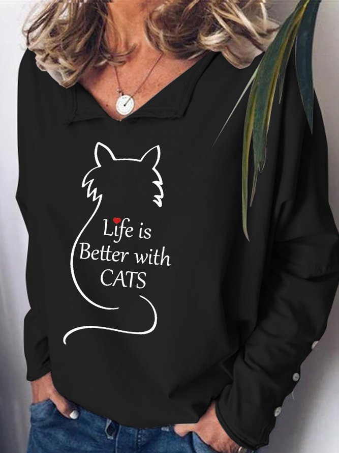 Womens Cat Lover Sweatshirts