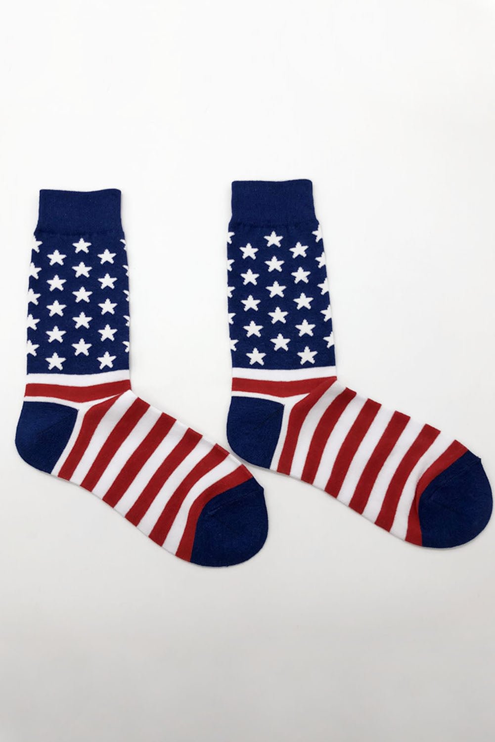 American Flag USA Patchwork Red Blue Socks