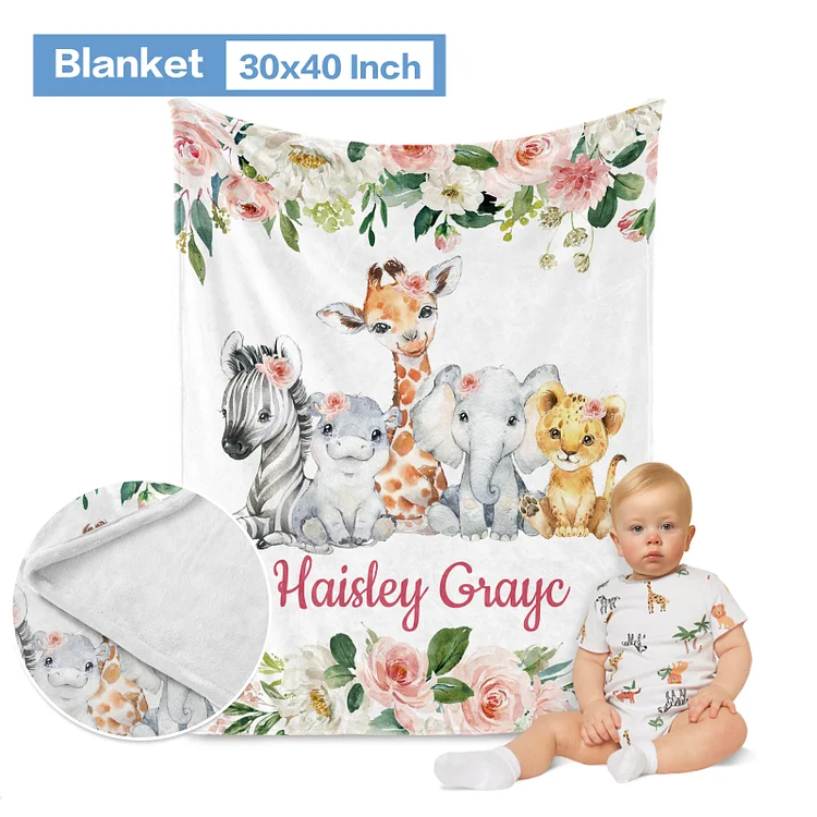 Personalized Jungle Animals Crib Bedding Set|Set124