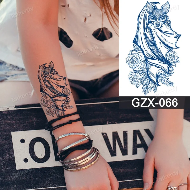 Juice Ink Natural Tattoo Water Transer Long Lasting Blue Semi-permanent Temporary Tattoos Small Hand Sleeve Armband Painting