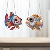 2pcs DIY Fish Special Shape Diamond Painting Hanging Pendants
