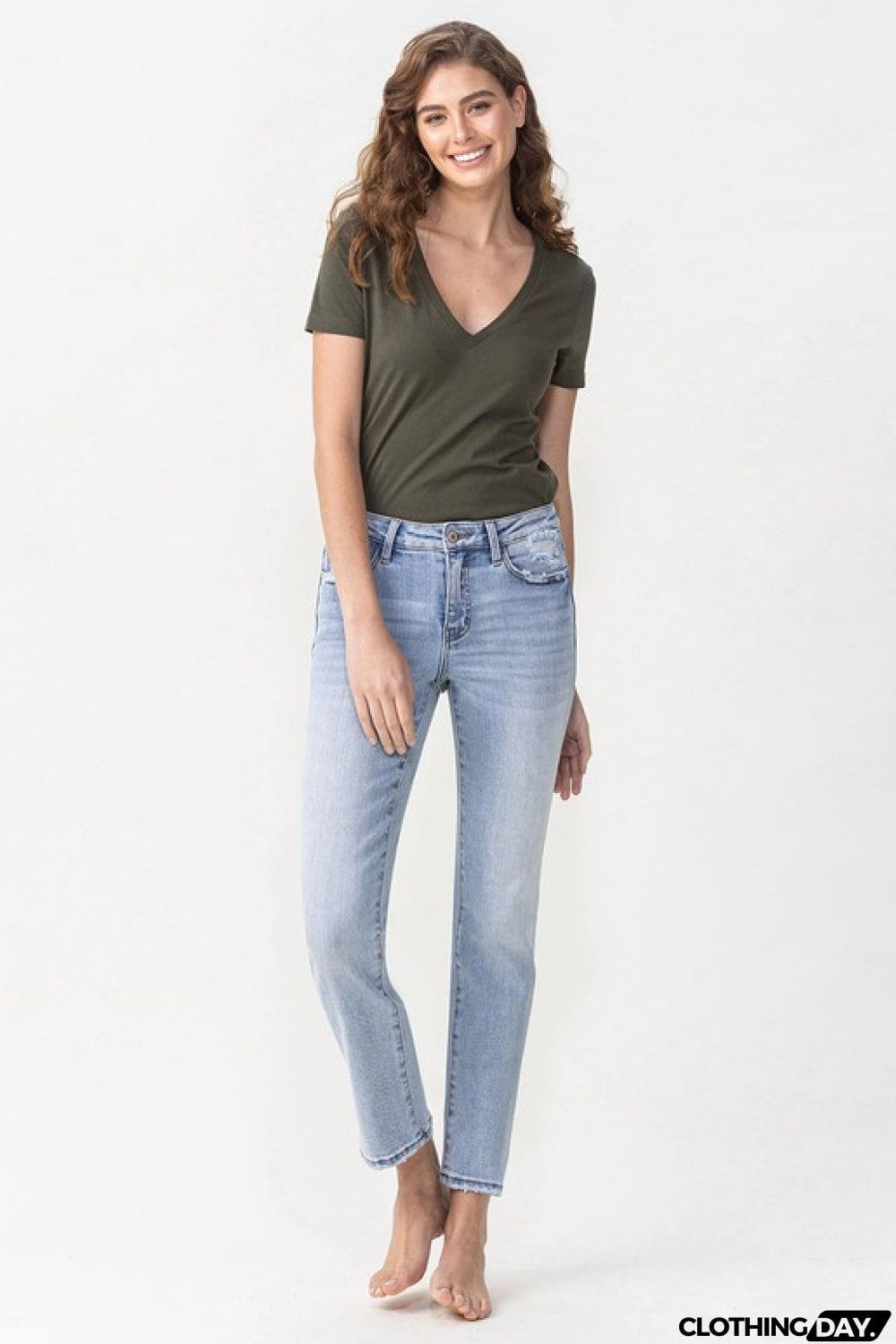 Lovervet Full Size Andrea Midrise Crop Straight Jeans